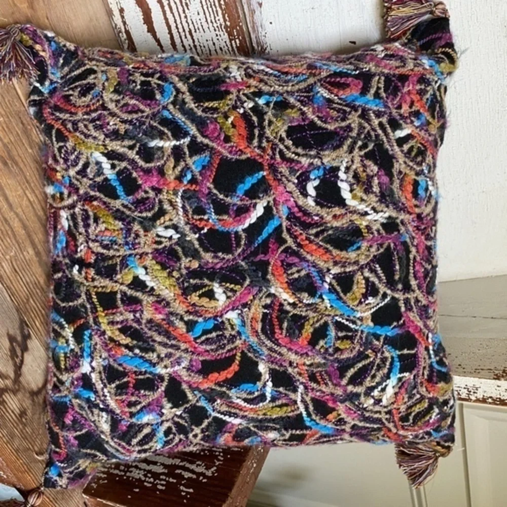 Anthropologie Multi Color Throw Pillow Cover
